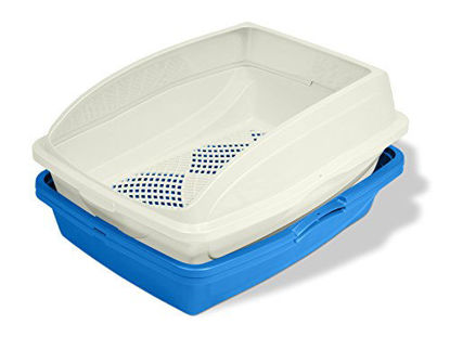 Picture of Van Ness CP5 Sifting Cat Pan/Litter Box with Frame, Blue/Gray,19'' x 15.13''