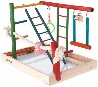 Picture of Penn-Plax Bird Life Activity Center - Perfect for Cockatiels, Conures, Parakeets/Budgies - Large Size
