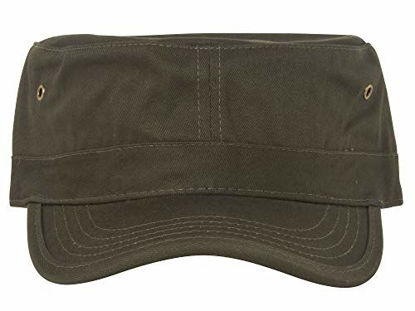 Picture of Enzyme Regular Solid Army Caps-Olive W35S45D (One Size)