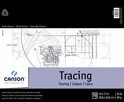 Picture of Canson Foundation Series Tracing Pad, 14 x 17, Fold-over Cover, 50 Sheets (100510962)