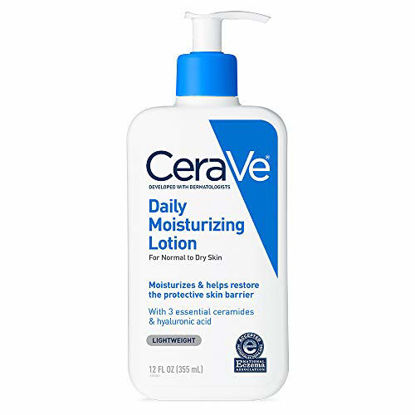 Picture of CeraVe Daily Moisturizing Lotion for Dry Skin | Body Lotion & Facial Moisturizer with Hyaluronic Acid and Ceramides | Fragrance Free | 12 Ounce