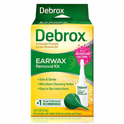 Picture of Debrox Earwax Removal Kit, Includes 0.5 oz Earwax Removal Drops and Ear Syringe Bulb