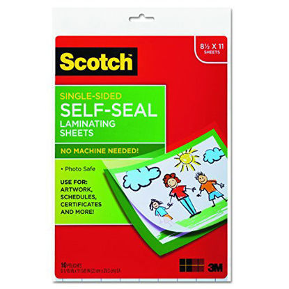 Picture of Scotch LS854SS10 Self-Sealing Laminating Sheets, 6.0 mil, 8 1/2 x 11 (Pack of 10)