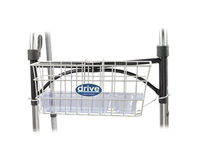 Picture of Drive Medical Walker Basket, White, with Plastic Cup Holder