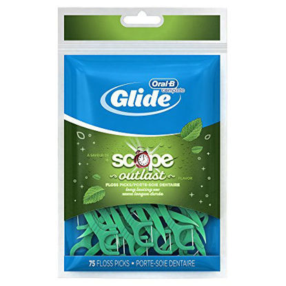 Picture of Oral B Glide Floss Picks Plusx 40mm outlast - Long Lasting Mint - 75 Ct