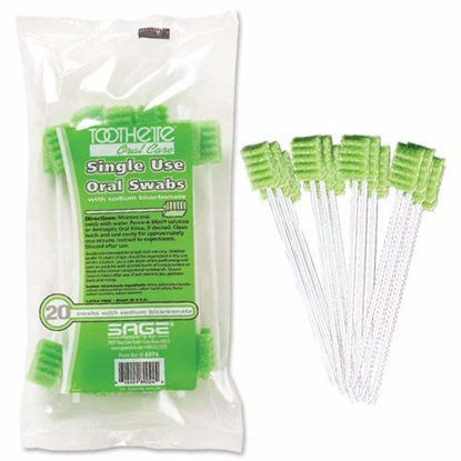 Picture of Sage Toothette Oral Swabs with Sodium Bicarbonate (Sage #6076) (Pack of 20)