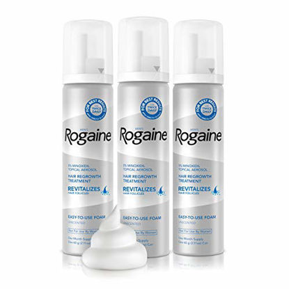 Picture of Men's Rogaine 5% Minoxidil Foam for Hair Loss and Hair Regrowth, Topical Treatment for Thinning Hair, 3-Month Supply