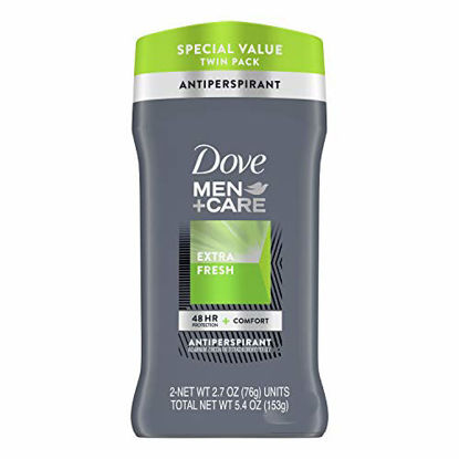 Picture of Dove Men+Care Antiperspirant For Men Stick For Odor Protection Extra Fresh Mens Deodorant Effective Up to 48 Hours 2.7 oz 2 count