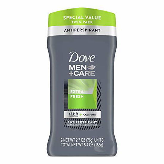 Picture of Dove Men+Care Antiperspirant For Men Stick For Odor Protection Extra Fresh Mens Deodorant Effective Up to 48 Hours 2.7 oz 2 count