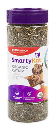 Picture of SmartyKat, Organic Catnip, For Cats, 100% Certified Organic, Natural, Pure, Potent, Resealable Canister, 2 Oz