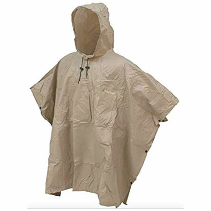 Picture of FROGG TOGGS Men's Ultra-Lite2 Waterproof Breathable Poncho, Khaki, One Size