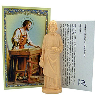 Picture of Religious Gifts Saint Joseph Statue Home Seller Kit with Prayer Card and Instructions