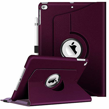 Picture of Fintie Case for iPad 9.7 2018 2017 / iPad Air 2 / iPad Air - 360 Degree Rotating Protective Stand Case Cover with Auto Sleep Wake for iPad 9.7 inch (6th Gen, 5th Gen) / iPad Air 2 / iPad Air, Purple