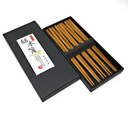 Picture of 10 (5 pairs) Elegant Twist Bamboo Chopsticks