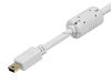 Picture of Monoprice 15-Feet USB 2.0 A Male to Mini-B 5pin Male 28/24AWG Cable with Ferrite Core (Gold Plated), White (108636)
