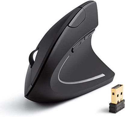 Picture of Anker 2.4G Wireless Vertical Ergonomic Optical Mouse, 800 / 1200 /1600 DPI, 5 Buttons for Laptop, Desktop, PC, Macbook - Black