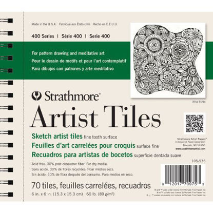 Picture of Strathmore 105-975 400 Series Sketch Artist Tiles, Fine Tooth 6"x6", 70 Sheets