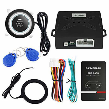 Picture of EASYGUARD EC004 Smart RFID Car Alarm System Push Engine Start Button & Keyless Go System Fits for Most DC12V Cars