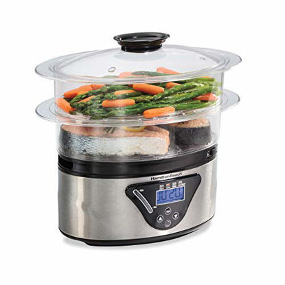 Picture of Hamilton Beach 37530A Digital Food Steamer, 5.5 Quart, Silver & Black