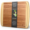 Picture of GREENER CHEF Extra Large Bamboo Cutting Board - Lifetime Replacement Cutting Boards for Kitchen - 18 x 12.5 Inch - Organic Wood Butcher Block and Wooden Carving Board for Meat and Chopping Vegetables