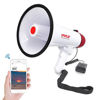 Picture of Pyle Bluetooth Bullhorn PA Megaphone - iPhone Megaphone Speaker with Wired Microphone, Siren Alarm Mode, MP3/USB/SD Readers - PMP42BT_0, Red/White