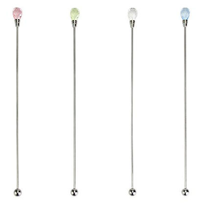 Picture of kilofly Rhinestone Party Stir Swizzle Stick Value Pack, Set of 4