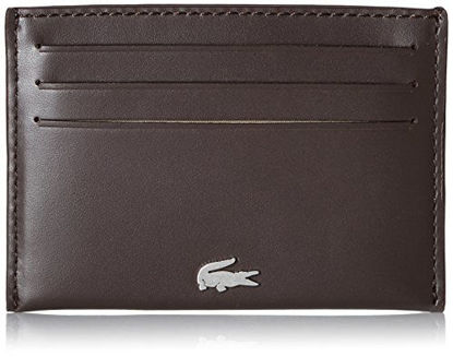 Picture of Lacoste Mens Fitzgerald Credit Card Holder Wallet, Brown, One Size