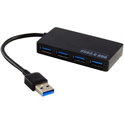 Picture of Protronix 4 Port USB 3.0 Hub Compact and Portable for PC Mac Laptop and Desktop