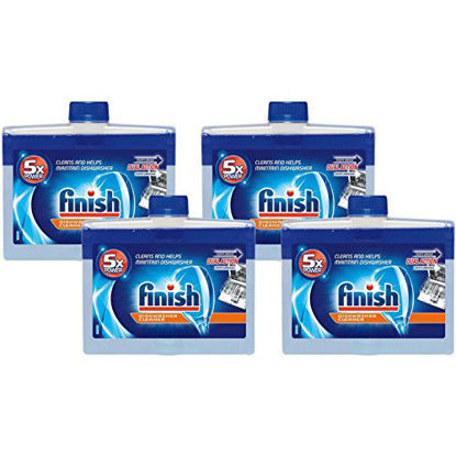 Picture of Finish Dishwasher Machine Cleaner, 8.45 fl oz Bottle, Dual Action to Fight Grease & Limescale (Pack of 4)