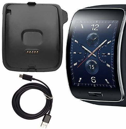 Picture of Gear S Charger, Samsung Gear S Charging Cradle Dock, SM-R750 AnoKe Replacement Portable Charging Docking Station Cradle Dock + USB Cable Cord for (Samsung R750 Dock)