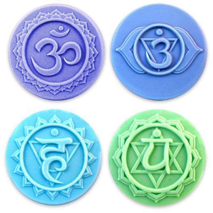 Picture of Milky Way Chakras 4 Soap Mold Tray - Melt and Pour - Cold Process - Clear PVC - Not Silicone - MW 163