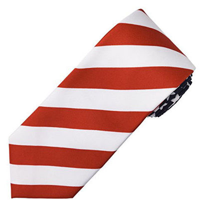 Picture of Men's Red White & Blue American Flag Neck Tie Skinny Long USA Novelty Patriotic
