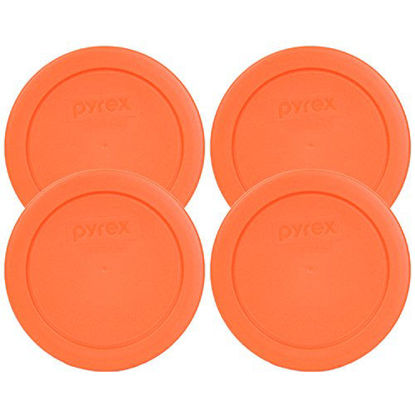 Picture of Pyrex 7200-PC Round 2 Cup Storage Lid for Glass Bowls (4, Orange)