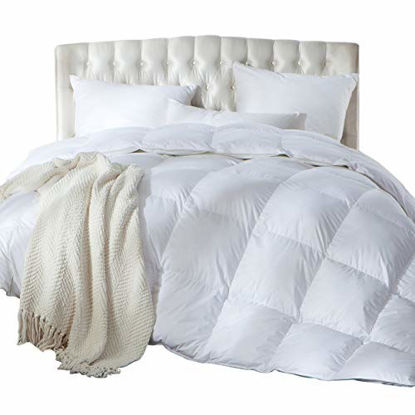 Picture of Luxurious King / California King Size Siberian Goose Down Comforter, Duvet Insert, 1200 Thread Count 100% Egyptian Cotton, Hypoallergenic, 70 oz Fill Weight, 1200TC, White Solid