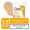 Picture of CeraVe Tinted Sunscreen with SPF 30 | Hydrating Mineral Sunscreen With Zinc Oxide & Titanium Dioxide | Sheer Tint for Healthy Glow | 1.7 Fluid Ounce | Packaging May Vary