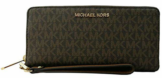 Picture of Michael Kors Women Jet Set Travel Large Travel Continental Wristlet Wallet Brown