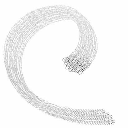 Picture of Selizo 30 Pack Jewelry Making Chains Necklace Chain Bulk Silver Plated Necklace Chains for Necklace Jewelry Making, 1.2 mm (24 Inches)