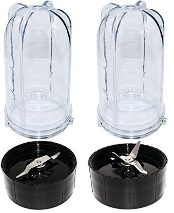 Picture of Blendin 2 Pack Tall Cups with Cross and Flat Blade Combo,Compatible with Original Magic Bullet Blender Juicer 250W MB-1001