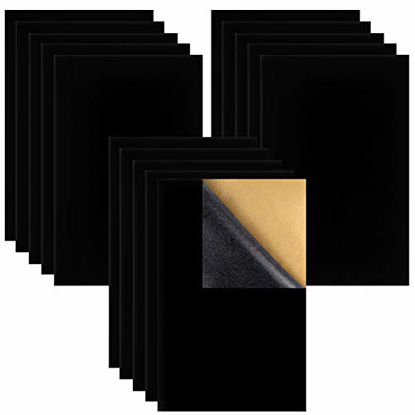 Picture of 15PCS Black Velvet Fabric Sticky Back Adhesive Back Sheets, Self Adhesive Velvet Fabric for Jewelry Drawer Craft Fabric and Craft Making