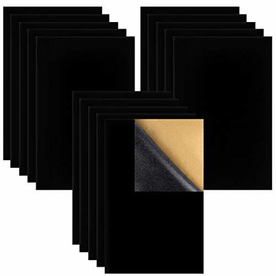 Picture of 15PCS Black Velvet Fabric Sticky Back Adhesive Back Sheets, Self Adhesive Velvet Fabric for Jewelry Drawer Craft Fabric and Craft Making