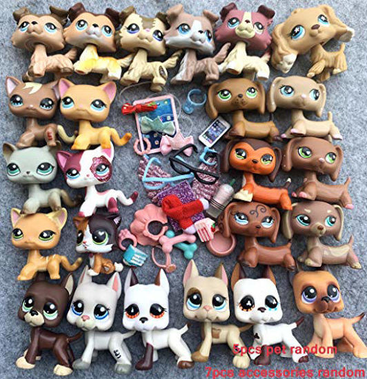 Random Pick Different 5PCS Littlest Pet Shop LPS Animal Cat Figure Kids  Xmas Toy