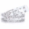 Picture of WERFORU Ladies Clear Double Grommet Belts With Holes for Teens Girls Transparent Punk Waist Belts for Jeans Shorts Thanksgiving Day(pants size below 35,silver )