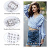 Picture of WERFORU Ladies Clear Double Grommet Belts With Holes for Teens Girls Transparent Punk Waist Belts for Jeans Shorts Thanksgiving Day(pants size below 35,silver )