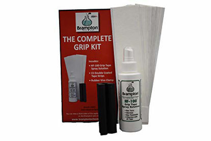 Picture of Brampton Complete Grip Kit for Golf Club Regripping - Includes 15 Tape Strips, Rubber Vice Clamp, and 4oz Solvent w/ Sprayer