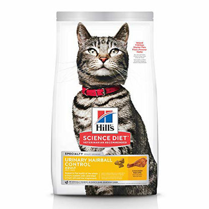 Picture of Hill's Science Diet Dry Cat Food, Adult, Urinary & Hairball Control, Chicken Recipe, 15.5 Lb Bag