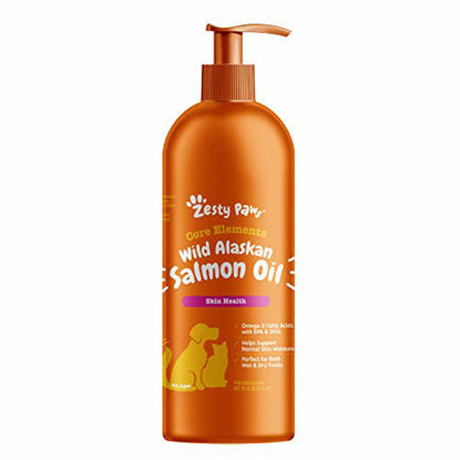 Picture of Pure Wild Alaskan Salmon Oil for Dogs & Cats - Supports Joint Function, Immune & Heart Health - Omega 3 Liquid Food Supplement for Pets - Natural EPA + DHA Fatty Acids for Skin & Coat - 16 FL OZ