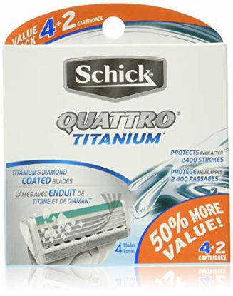 Picture of Schick Quattro Titanium Razor Blade Refills for Men Value Pack, 6 Count