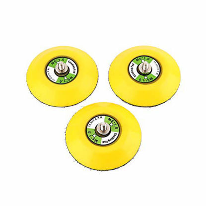 Picture of Ouya 3PCS 3" Hook and Loop Backing Pads M6 Threads Polishing Buffing Plate for Dual Action Car Polisher (3 Inch, M6 Thread)
