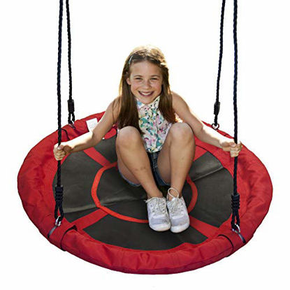 Picture of Title: WONKAWOO Tree Swing 40 Inch Platform Disk Saucer Swing - Adjustable Height 660 Lbs Weight Capacity