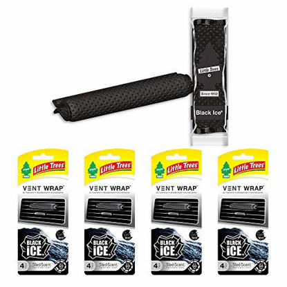 Picture of LITTLE TREES Vent Wrap auto air freshener, Black Ice, 4-pack (4 count)